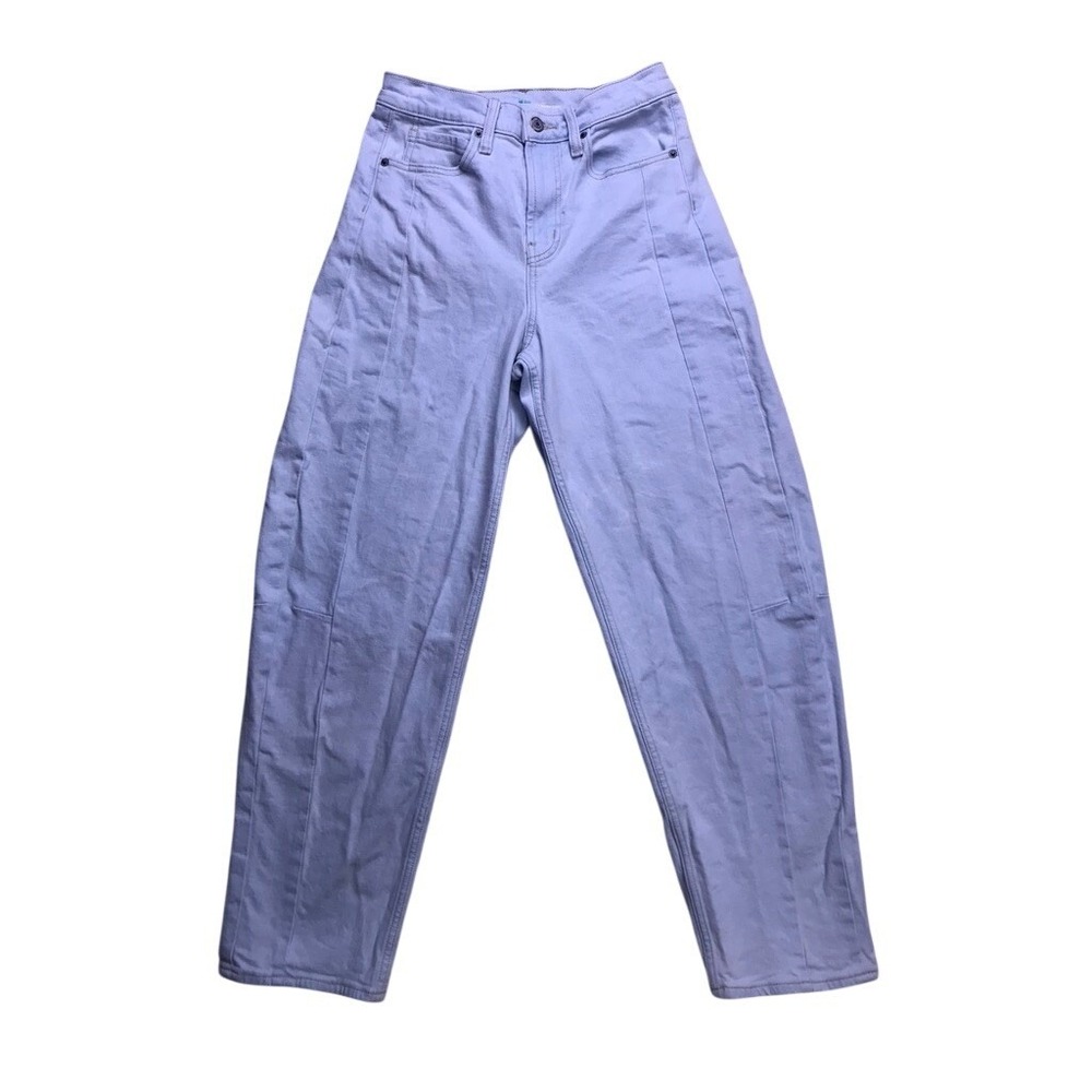Old Navy Barrel Leg Jeans Womens 2 Tall Light Blue High Rise Denim